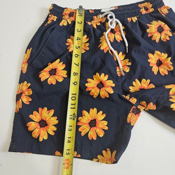 Public Art Daisy Swim Shorts Men Medium 6in inseam Navy Blue - Picture 8 of 9